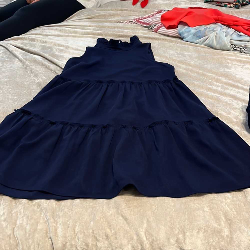 Crown and Ivy adult small tank ruffled dress